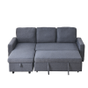 FX 78.8" Reversible Sleeper Combo Sofa with Pullout Bed, Comfortable Linen L-Shaped Combo Sofa Sofa Bed, Living Room Furniture Sets for Tight Spaces