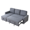 FX 78.8" Reversible Sleeper Combo Sofa with Pullout Bed, Comfortable Linen L-Shaped Combo Sofa Sofa Bed, Living Room Furniture Sets for Tight Spaces