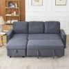 FX 78.8" Reversible Sleeper Combo Sofa with Pullout Bed, Comfortable Linen L-Shaped Combo Sofa Sofa Bed, Living Room Furniture Sets for Tight Spaces