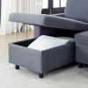 FX 78.8" Reversible Sleeper Combo Sofa with Pullout Bed, Comfortable Linen L-Shaped Combo Sofa Sofa Bed, Living Room Furniture Sets for Tight Spaces