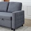 FX 78.8" Reversible Sleeper Combo Sofa with Pullout Bed, Comfortable Linen L-Shaped Combo Sofa Sofa Bed, Living Room Furniture Sets for Tight Spaces