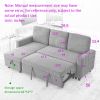 FX 78.8" Reversible Sleeper Combo Sofa with Pullout Bed, Comfortable Linen L-Shaped Combo Sofa Sofa Bed, Living Room Furniture Sets for Tight Spaces