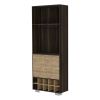 Paso Robles 10-Bottle 3-Shelf Corner Bar Cabinet Dark Oak and Pine