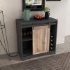 WESOME 31 Inch Farmhouse Barn Door Bar Cabinet For Living Room;  Dining Room