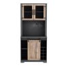 WESOME 31 Inch Farmhouse Barn Door Bar Cabinet For Living Room;  Dining Room