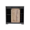 WESOME 31 Inch Farmhouse Barn Door Bar Cabinet For Living Room;  Dining Room