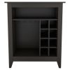 Future Bar Cabinet, Six Built-in Wine Rack, One Open Drawer, One Open Shelf, Carbon Espresso