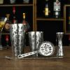 Stainless Steel 5 Piece Cocktail Set with Tattoo Patterns